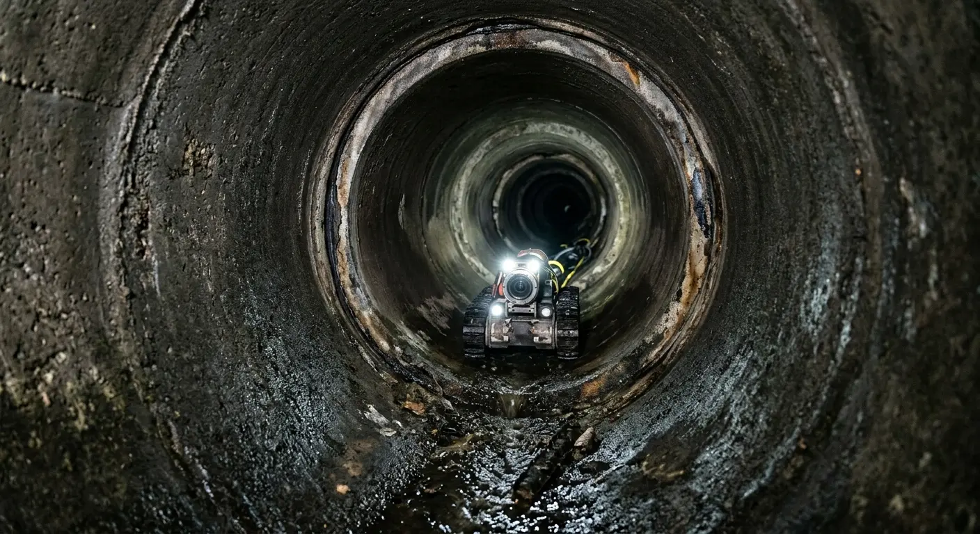 Robotic sewer camera inspecting pipe interior for Sewer Line Repair in Zionsville